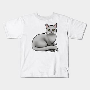 Cat - British Shorthair - Gray Kids T-Shirt